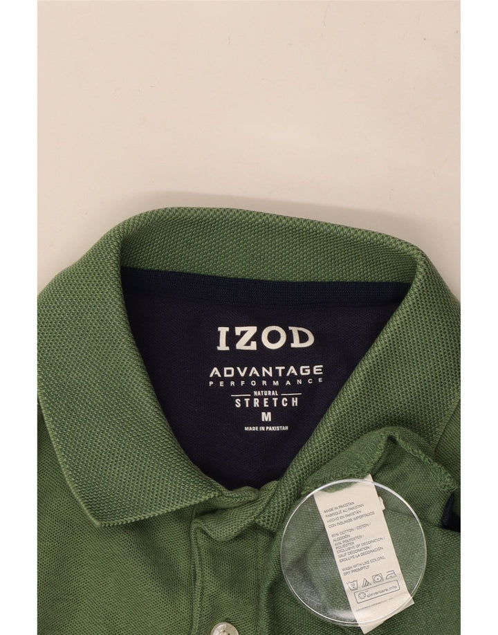 IZOD Herren-Poloshirt aus mittelgrüner Colourblock-Baumwolle