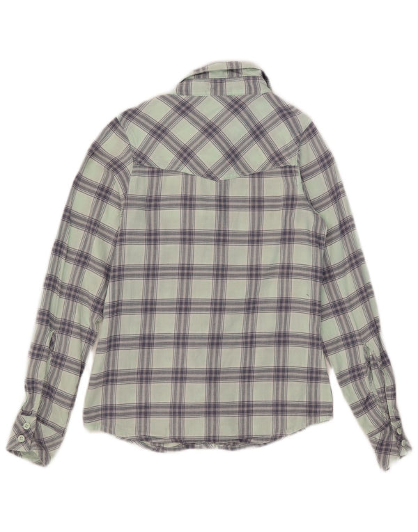 Animal Damen Flanellhemd UK 6 XS grün karierte Baumwolle