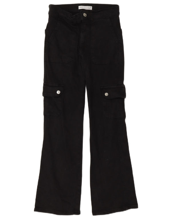 Zara Cargo-Schlagjeans für Mädchen, 11–12 Jahre, W24, L27, Schwarz