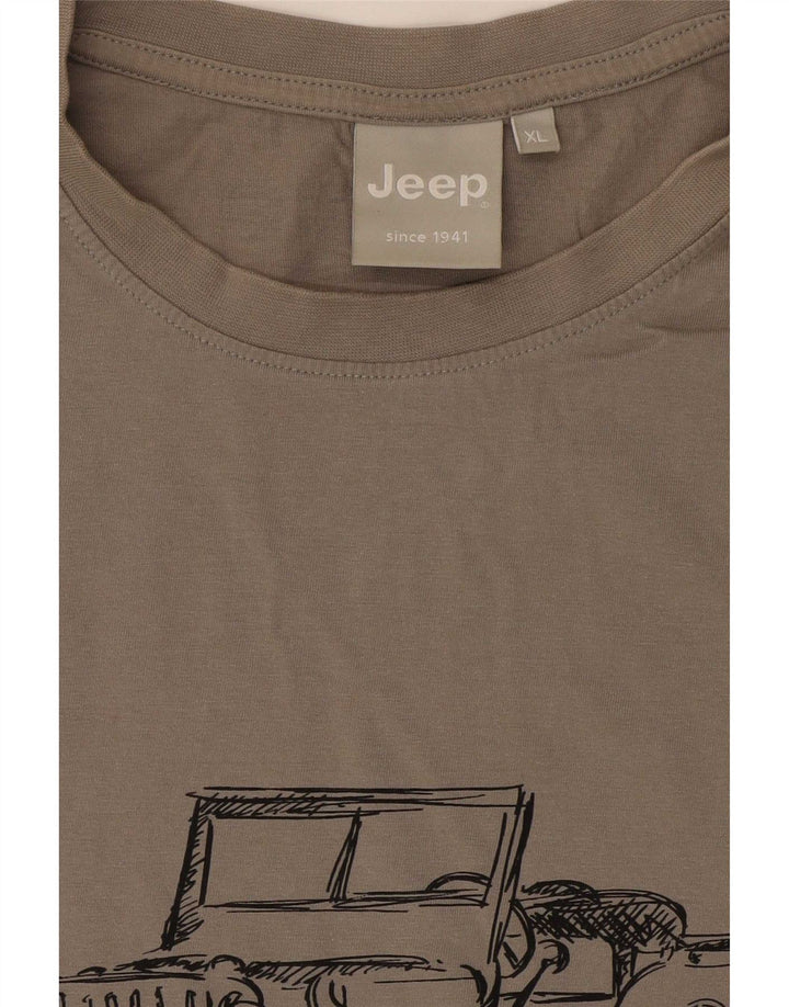 Jeep Herren Grafik T-Shirt Top XL Grau