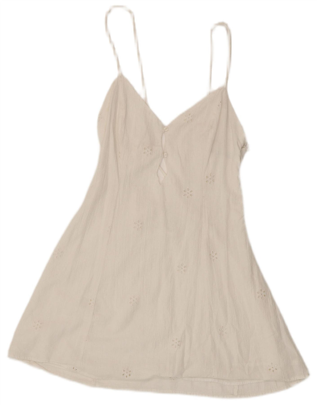 ZARA Damen Sommerkleid UK 12 Mittelweiße geblümte Baumwolle