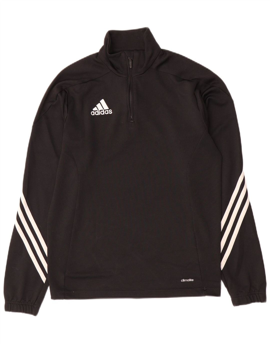 ADIDAS Herren Climalite Zip Neck Pullover Trainingsanzug Top Small Schwarz