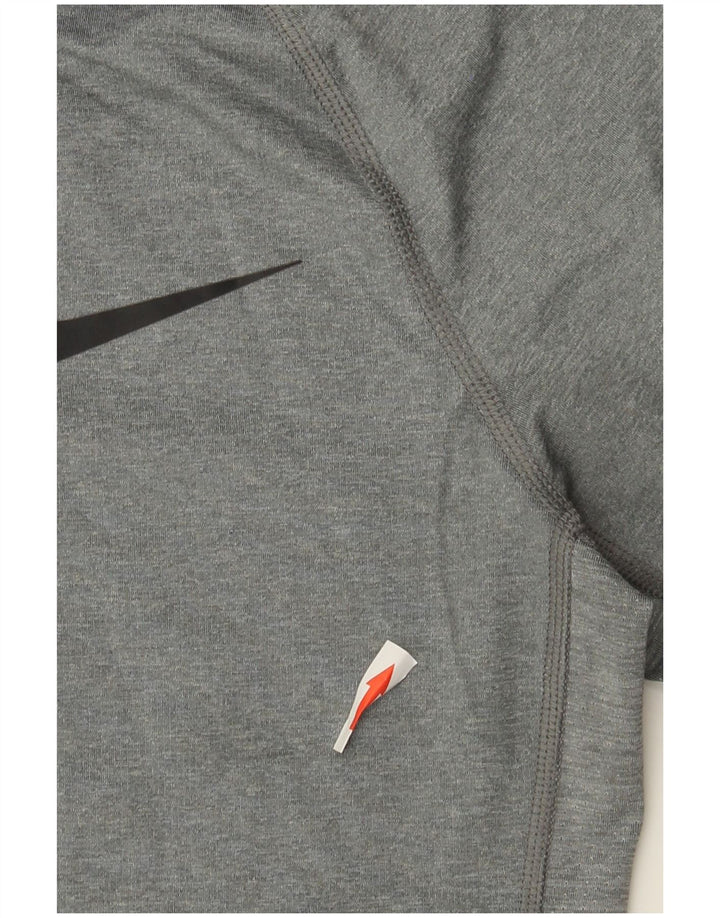 Nike Herren Dri Fit Top Langarm Mittelgraues Polyester