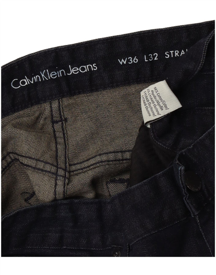Calvin Klein Herren Straight Jeans W36 L32 Marineblau Baumwolle