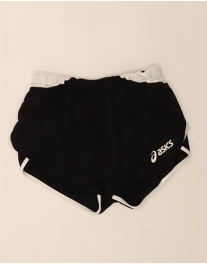 Asics Damen Graphic Sport Shorts UK 12 Mittelschwarzes Colourblock-Polyester