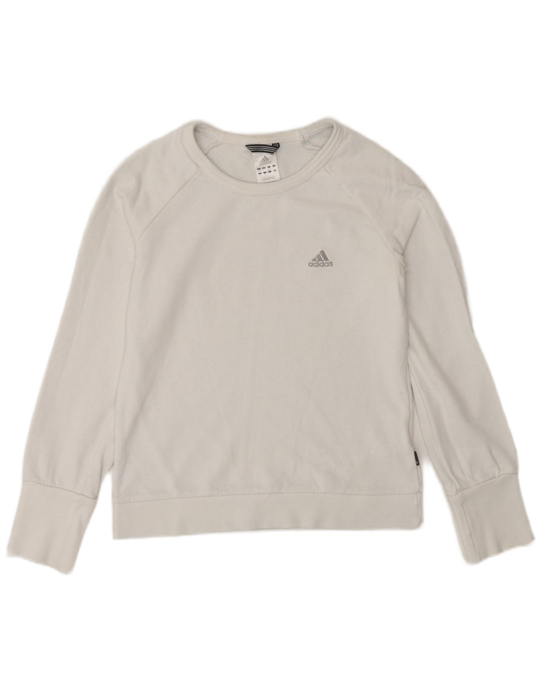 Adidas Damen Sweatshirt Pullover UK 12 Mittelweiße Baumwolle