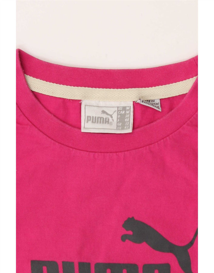 Puma Damen Graphic T-Shirt Top UK 12 Mittelrosa