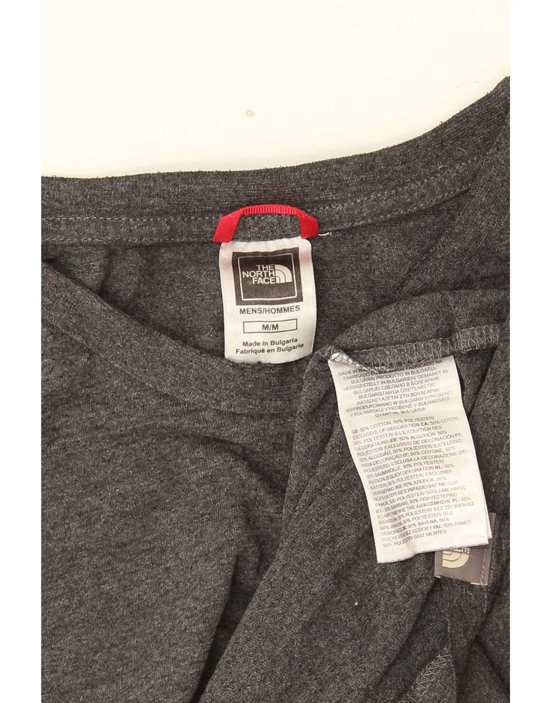 The North Face Herren-T-Shirt-Oberteil aus mittelgrau gesprenkelter Baumwolle