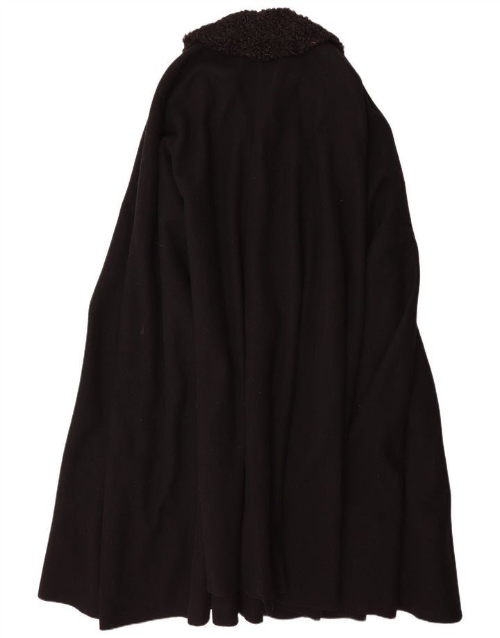 Vintage Damen Poncho Mantel Einheitsgröße Schwarz