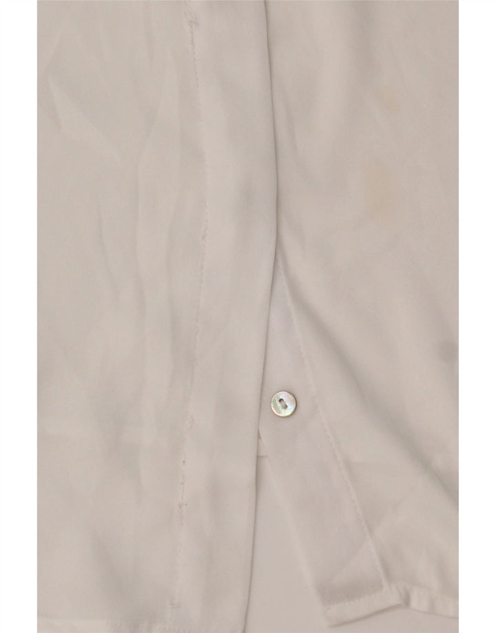 Zara Damen 3/4-Ärmel-Hemdbluse UK 14 Mittelweißes Polyester