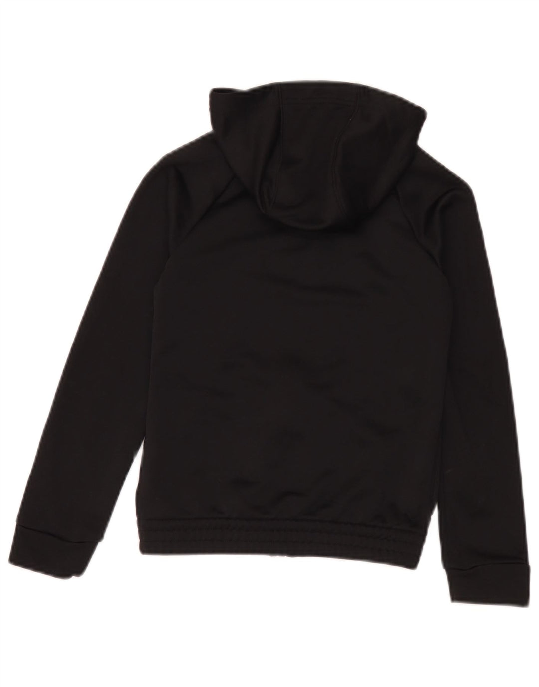 Adidas Jungen Kapuzenpullover mit grafischem Reißverschluss, 9–10 Jahre, schwarzes Polyester