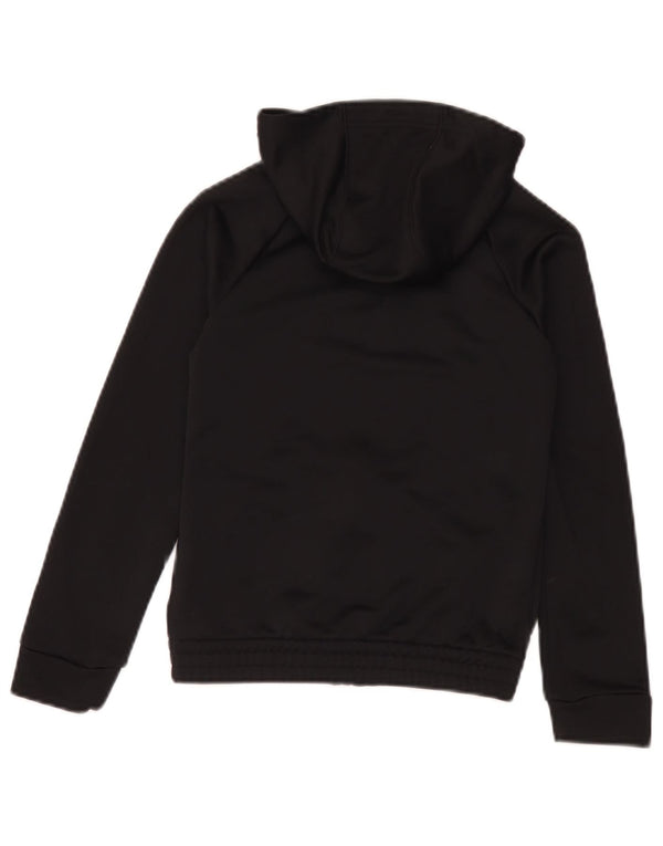 Adidas Jungen Kapuzenpullover mit grafischem Reißverschluss, 9–10 Jahre, schwarzes Polyester