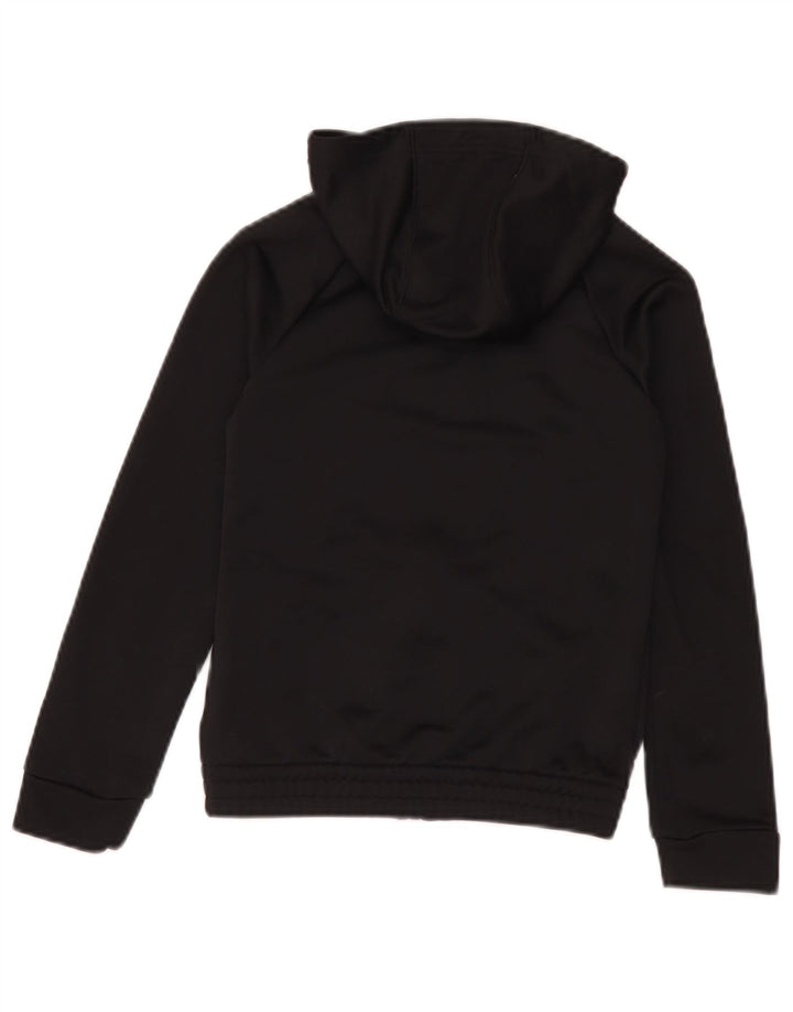 Adidas Jungen Kapuzenpullover mit grafischem Reißverschluss, 9–10 Jahre, schwarzes Polyester