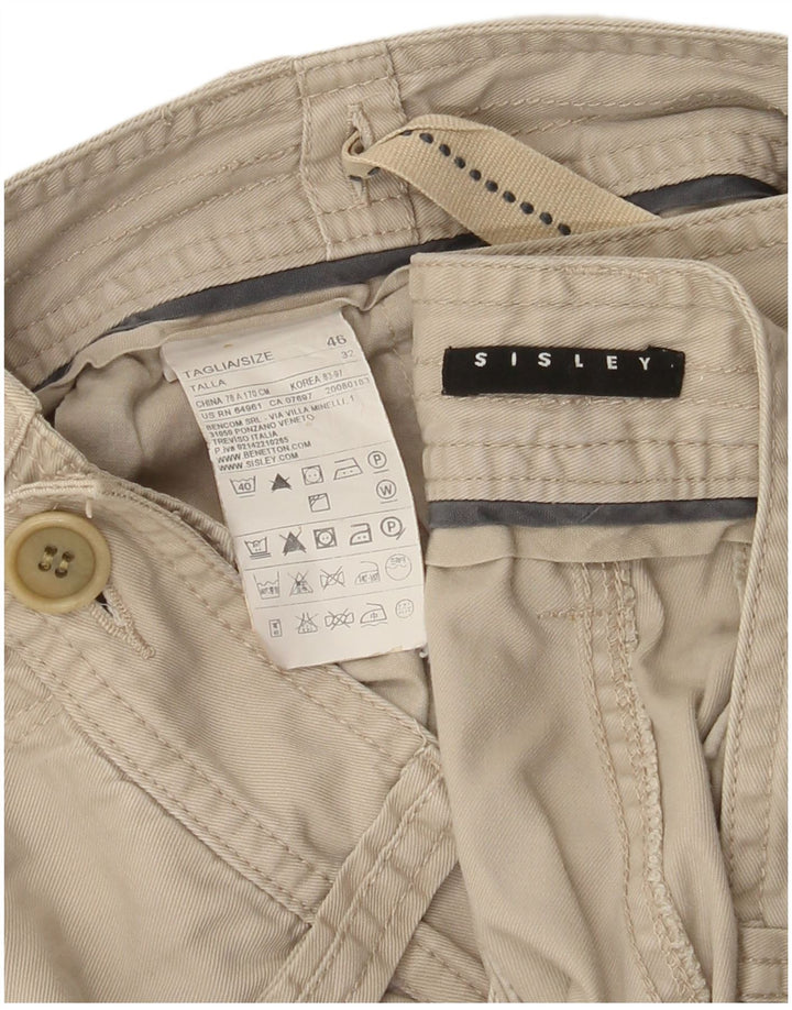 Gerade Cargo-Hose für Damen von Sisley, IT 46, Größe L, W32, L30, Beige, Baumwolle