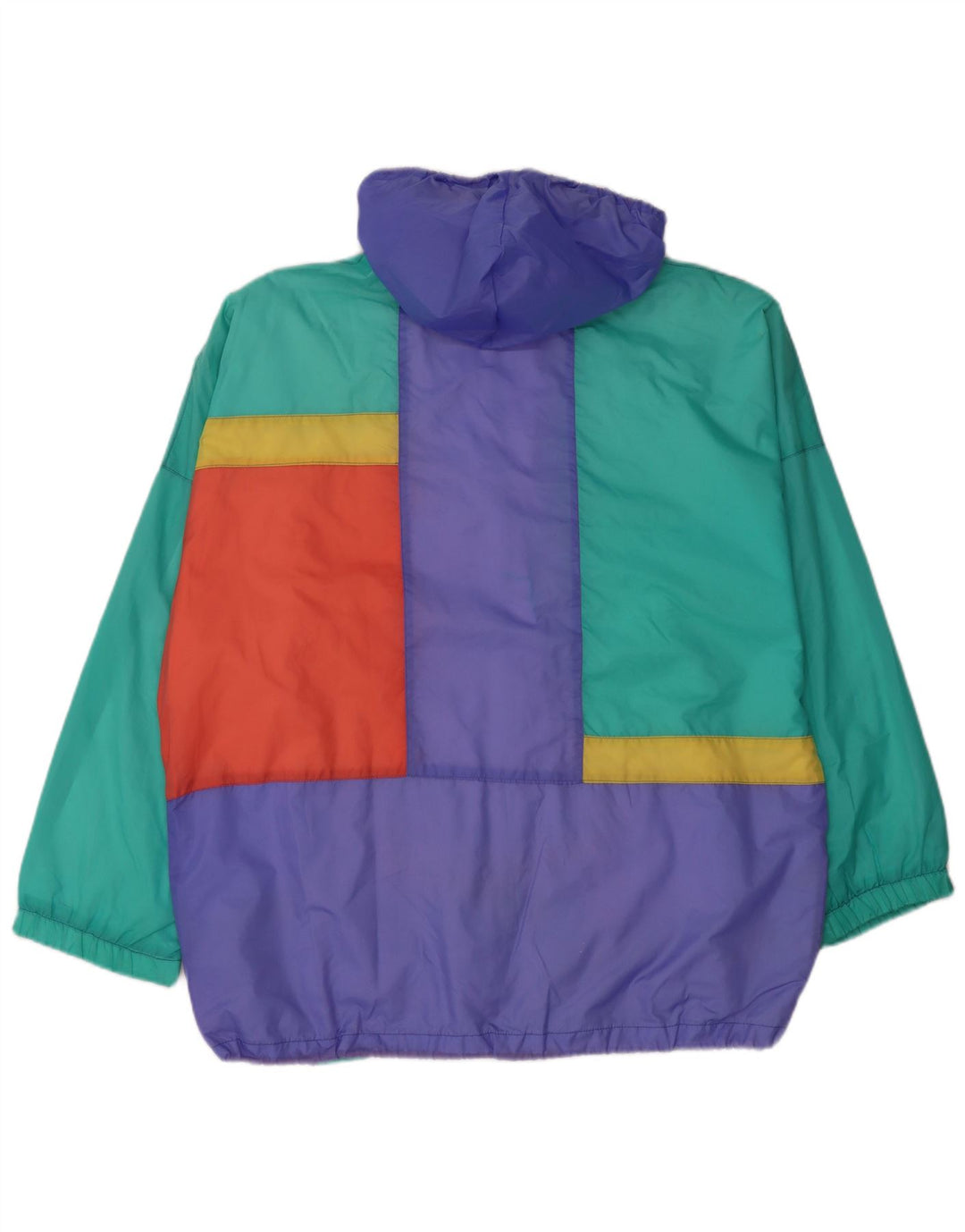 Shamp Herren-Windbreakerjacke mit Kapuze, EU 46, klein, mehrfarbig, Farbblock