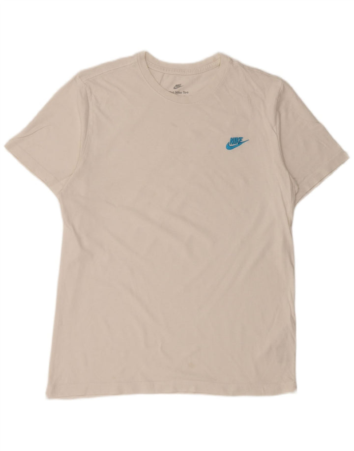 Nike Herren T-Shirt Top aus mittelweißer Baumwolle