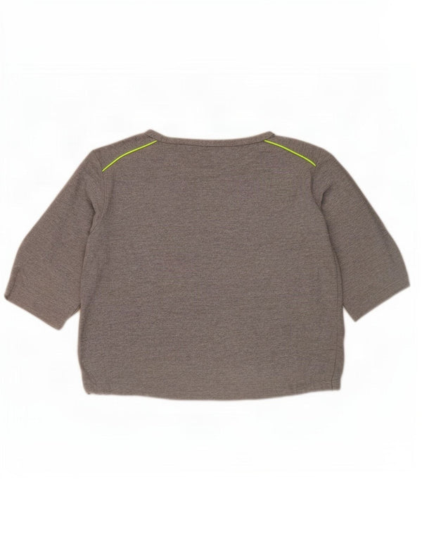 Zara Damen-Sweatshirt mit 3/4-Ärmeln, UK-Gr. 14, Mittelgrau