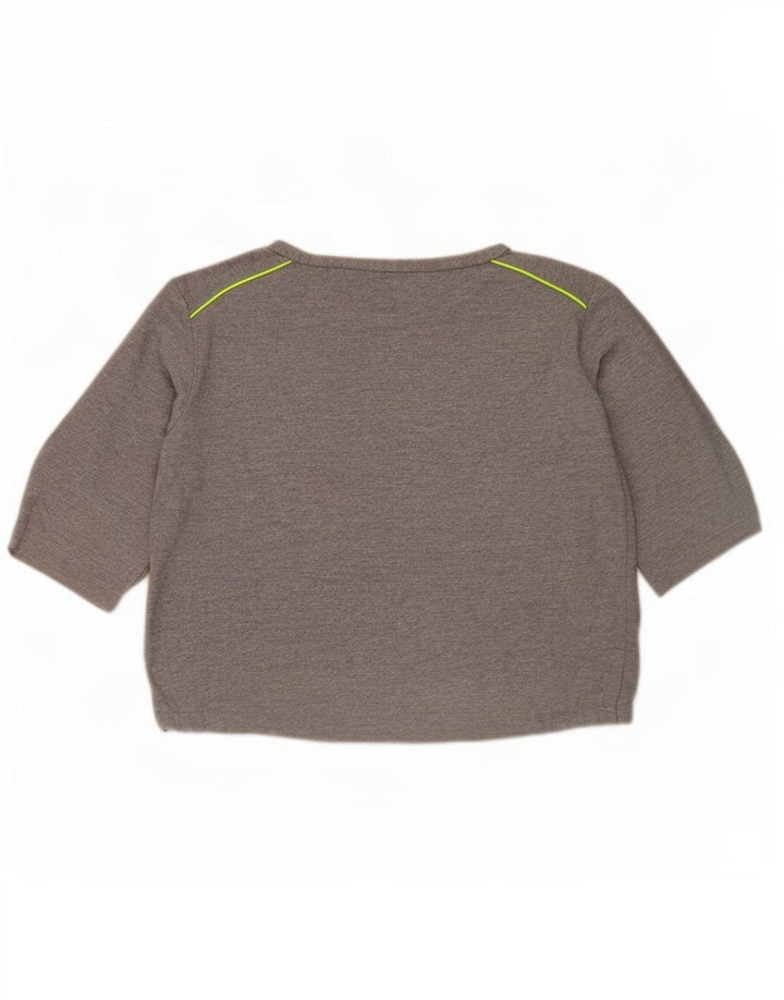 Zara Damen-Sweatshirt mit 3/4-Ärmeln, UK-Gr. 14, Mittelgrau