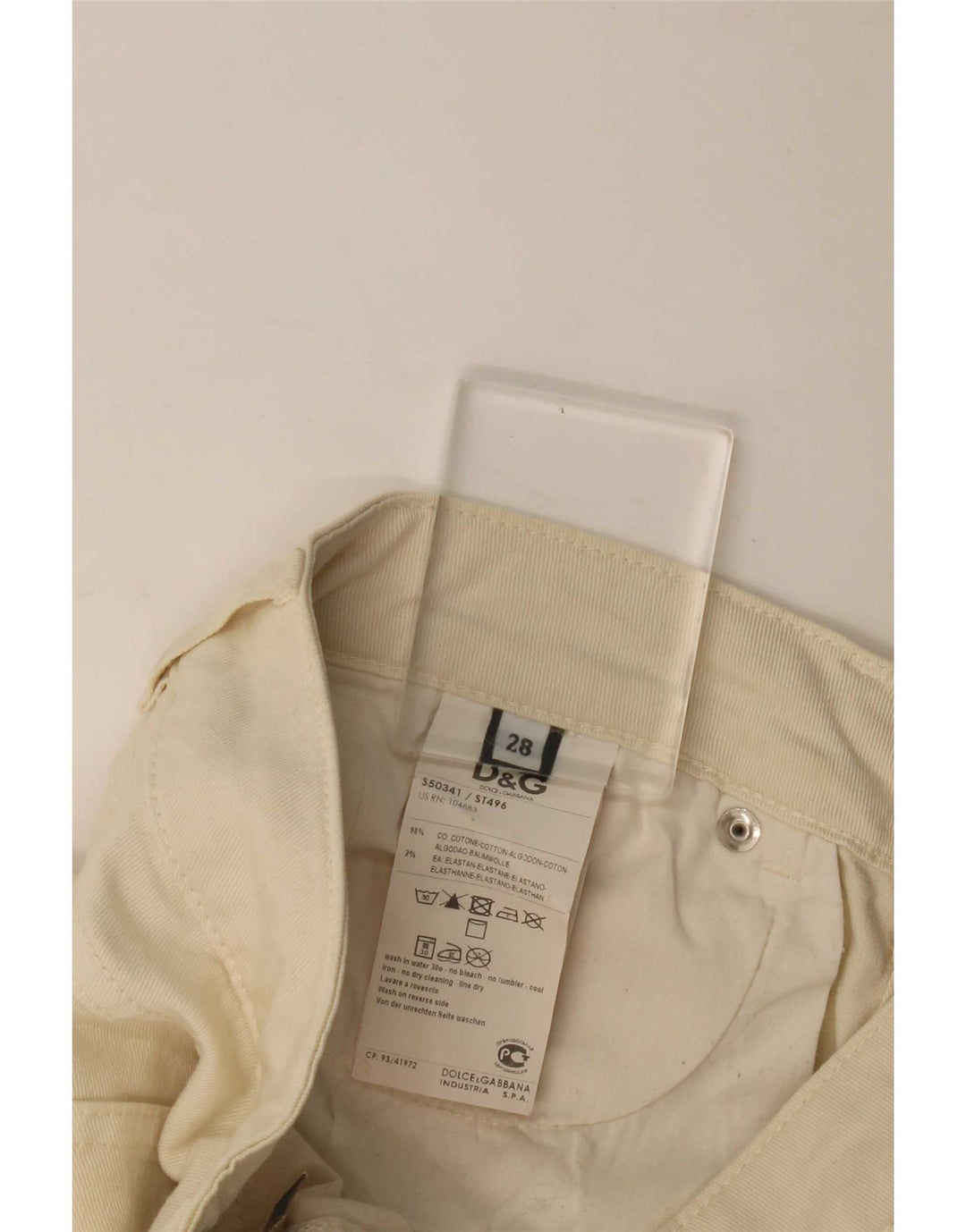 Dolce & Gabbana Damen Slim Jeans W28 L34 Beige Baumwolle