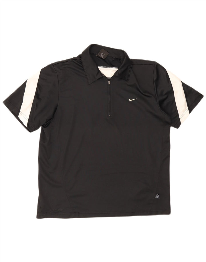 Nike Herren-Poloshirt UK 39/41 Medium Black Colourblock