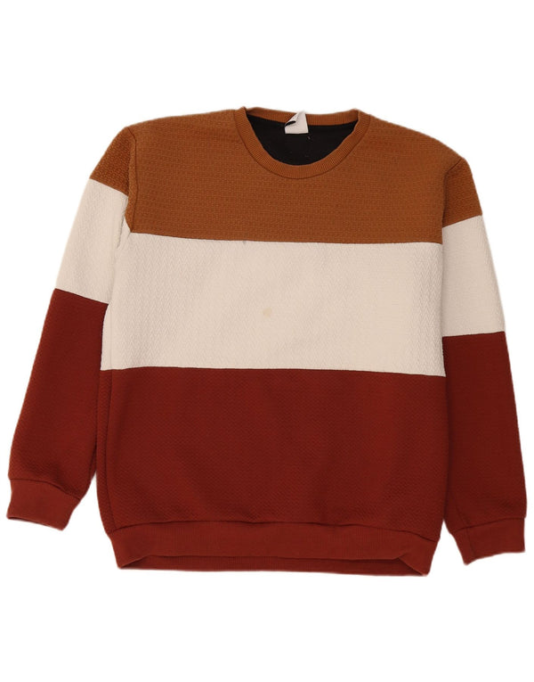 Zara Herren-Sweatshirt-Pullover XL, mehrfarbig, Colourblock-Polyester