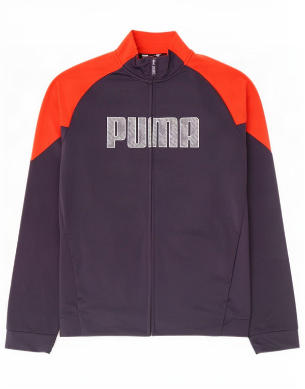Puma Jungen Grafik-Trainingsanzug-Top-Jacke, 15–16 Jahre, Marineblau, Farbblock