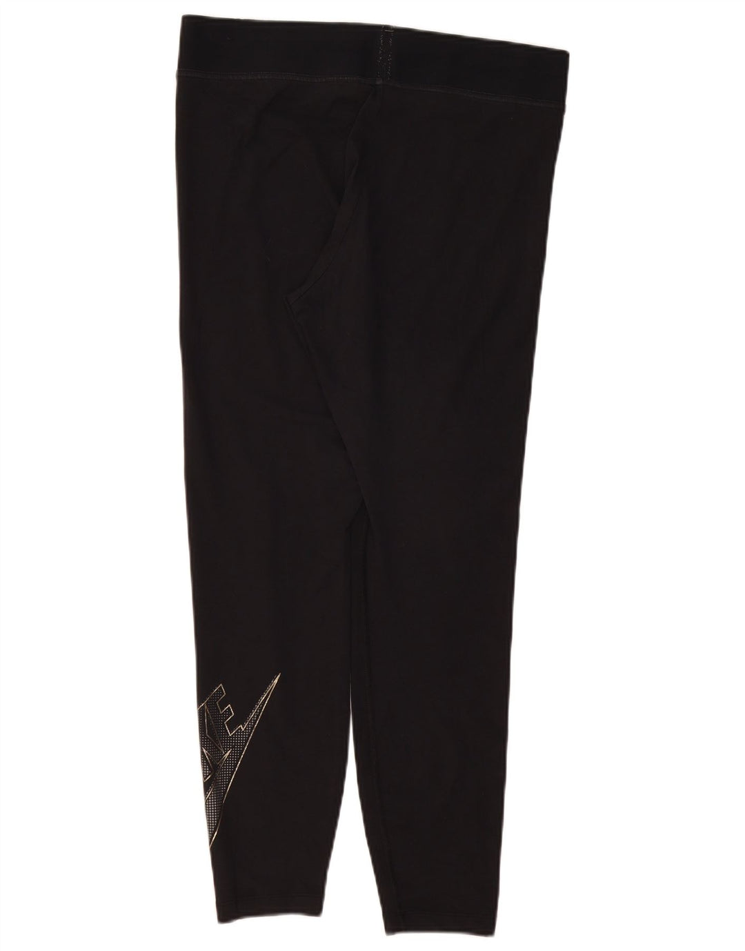 NIKE Damen Graphic Leggings UK 18 XL Schwarz Baumwolle