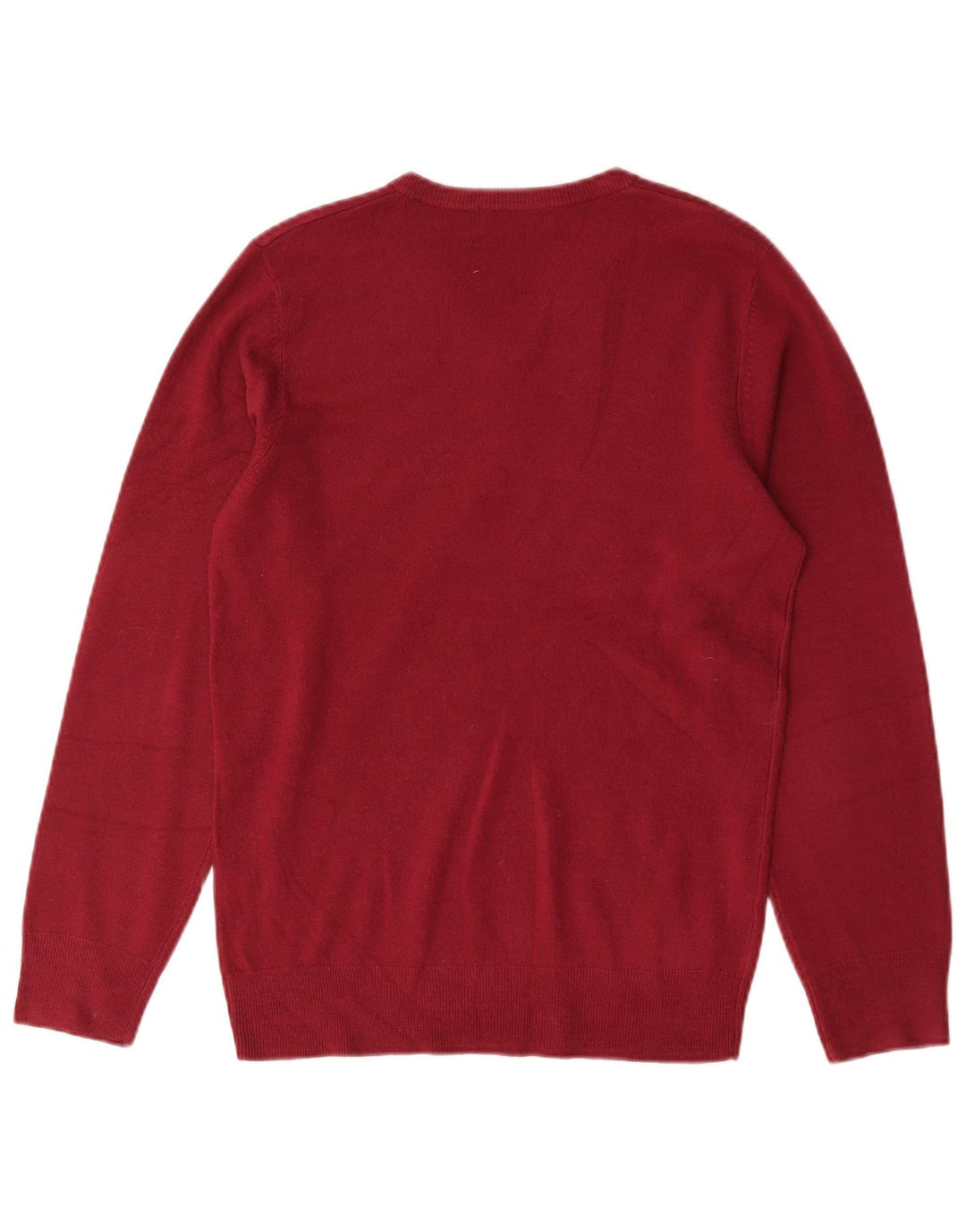 Marks & Spencer Herren Blue Harbor V-Ausschnitt Pullover Pullover Small Rot Acryl