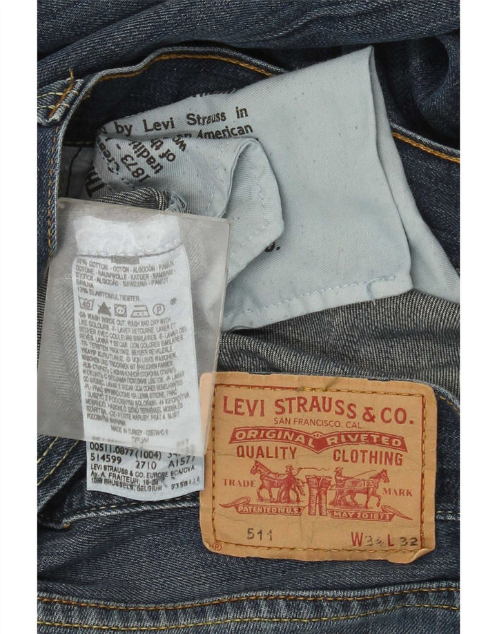 Levi's Damen 511 Slim Jeans W34 L32 Blaue Baumwolle