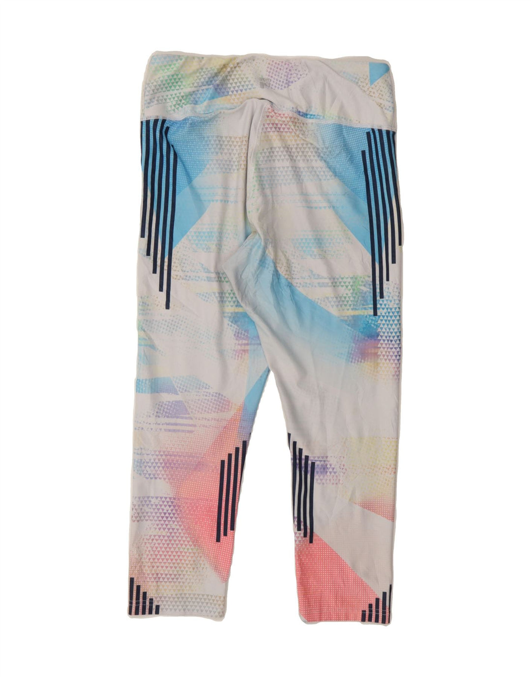 FILA Womens Capri Leggings UK 12 Medium  White Geometric Polyester Vintage Fila and Second-Hand Fila from Messina Hembry 