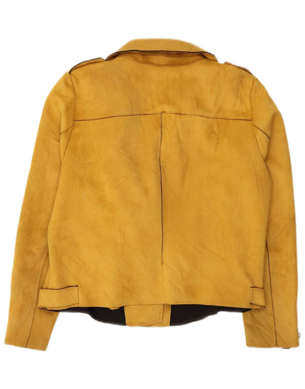 Only Carmakoma Damen Crop Bikerjacke IT 46 Large Gelb Polyester