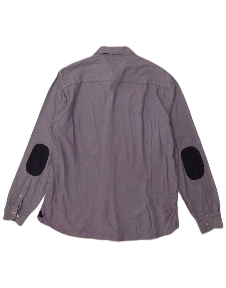 Massimo Dutti Herrenhemd 2XL Blaue Baumwolle