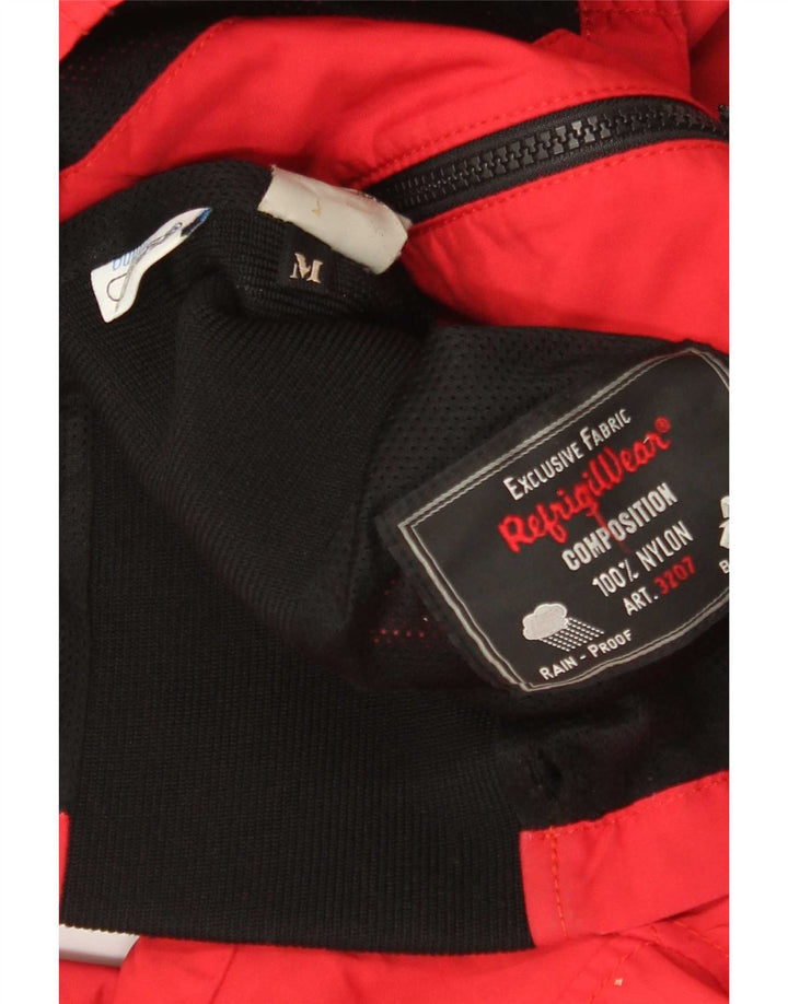 Refrigiwear Herren Bomberjacke UK 38 Mittelrotes Colourblock-Nylon