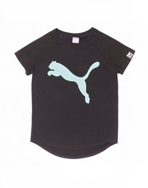 Puma Mädchen T-Shirt mit Grafik, 12–13 Jahre, Größe L, Schwarz, Polyester