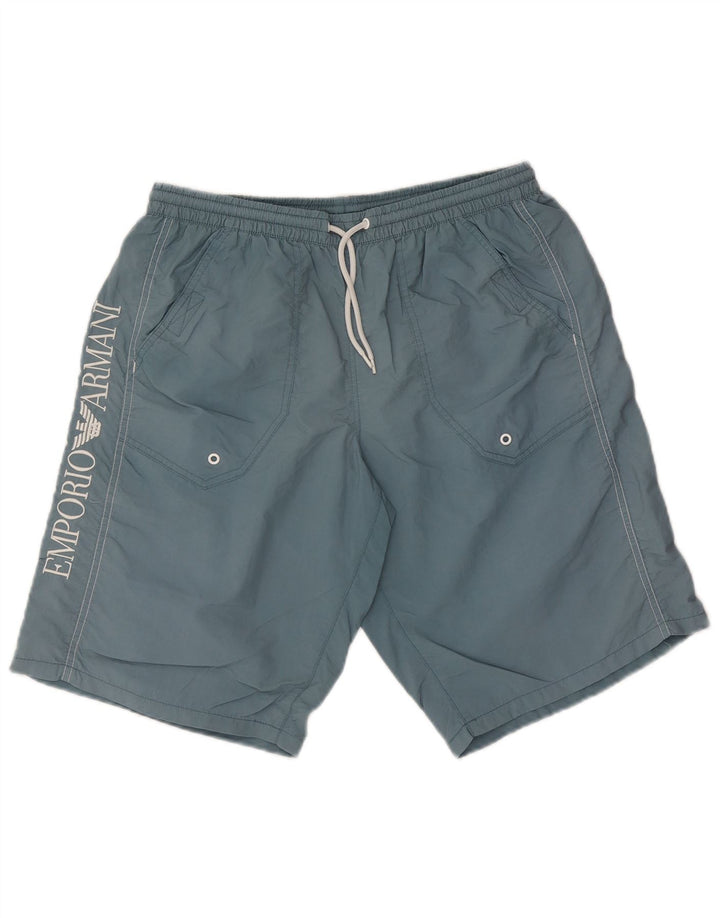 Armani Herren Badeshorts mit Grafik, Mittelblau