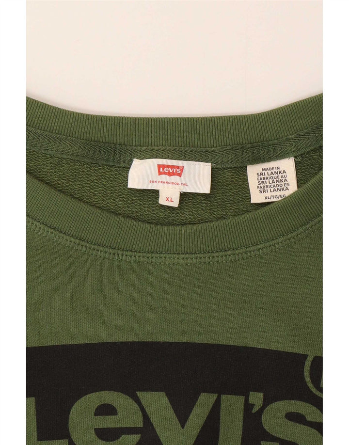 Levi's Damen Grafik-Sweatshirt-Pullover UK 18 XL Grün