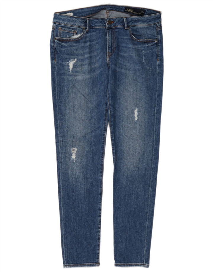 Rifle Damen Distressed Skinny Jeans W31 L29 Blau