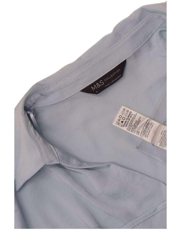 Marks & Spencer Damen Tunika-Oberteil UK 8 Small Blau Polyester