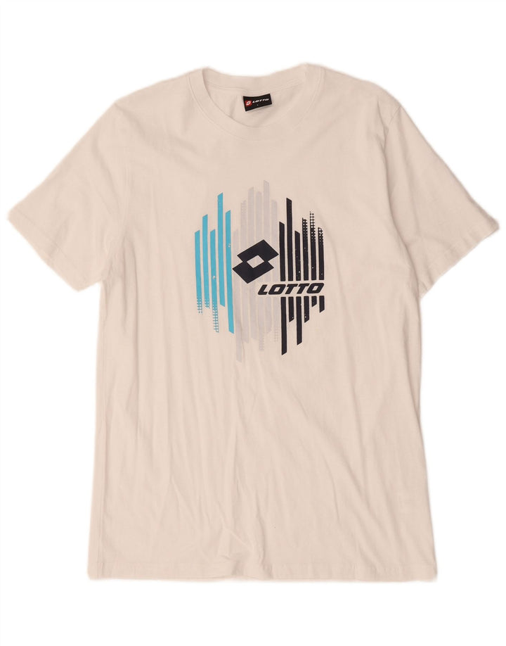 Lotto Herren-T-Shirt mit Grafik, Größe L, aus weißer Baumwolle