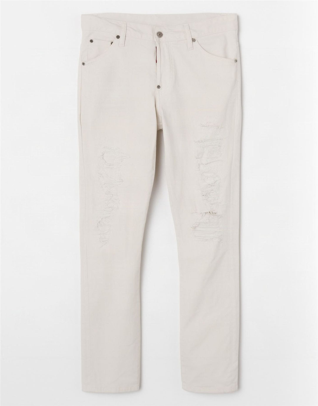 Dsquared2 Herren Distressed Slim Jeans W36 L28 Weiße Baumwolle