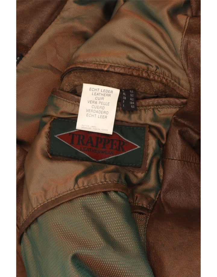 Trapper Herren Lederjacke UK 42 XL Braun