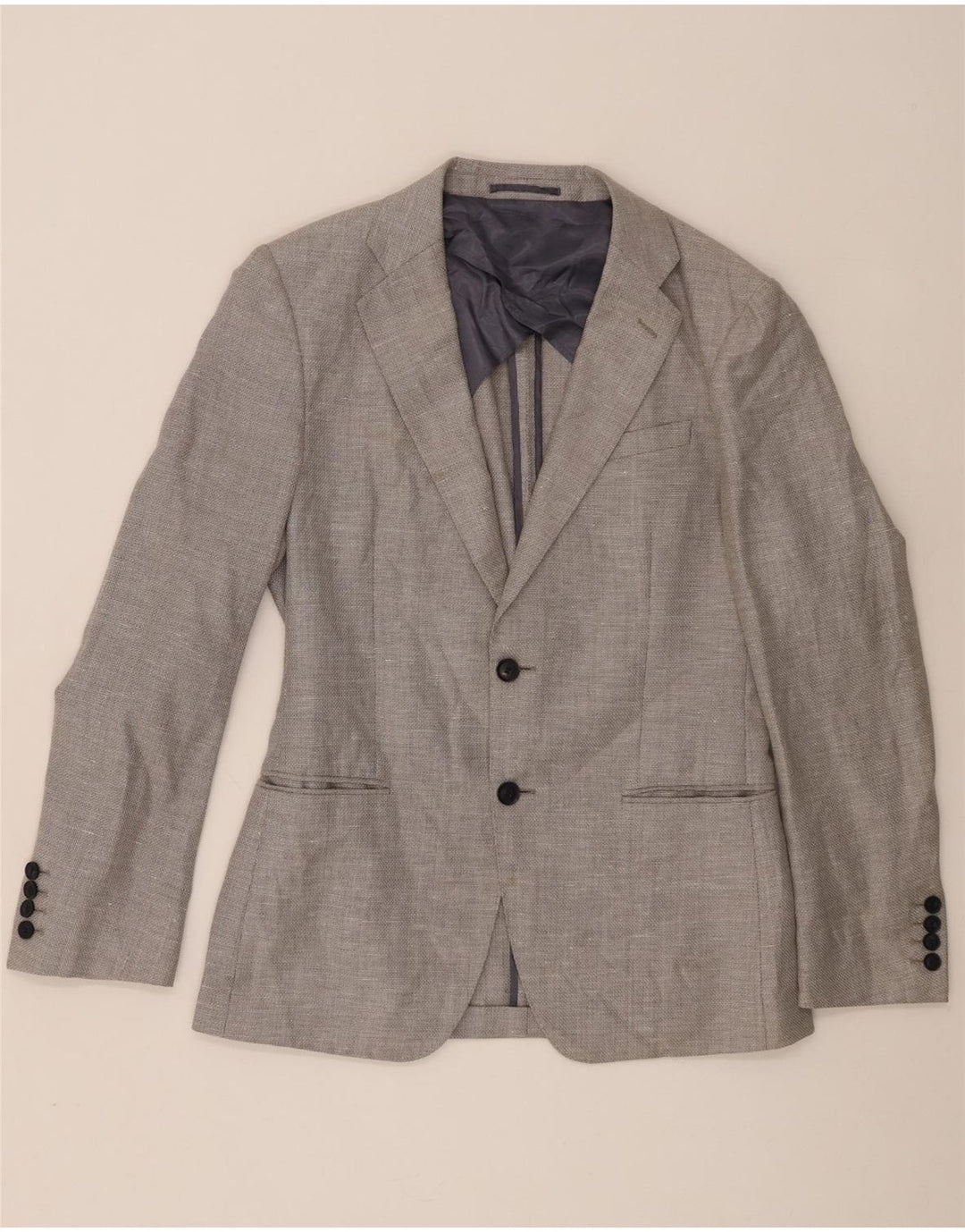 Reiss Herren-Blazer mit 2 Knöpfen, UK 38, mittelgraue Wolle