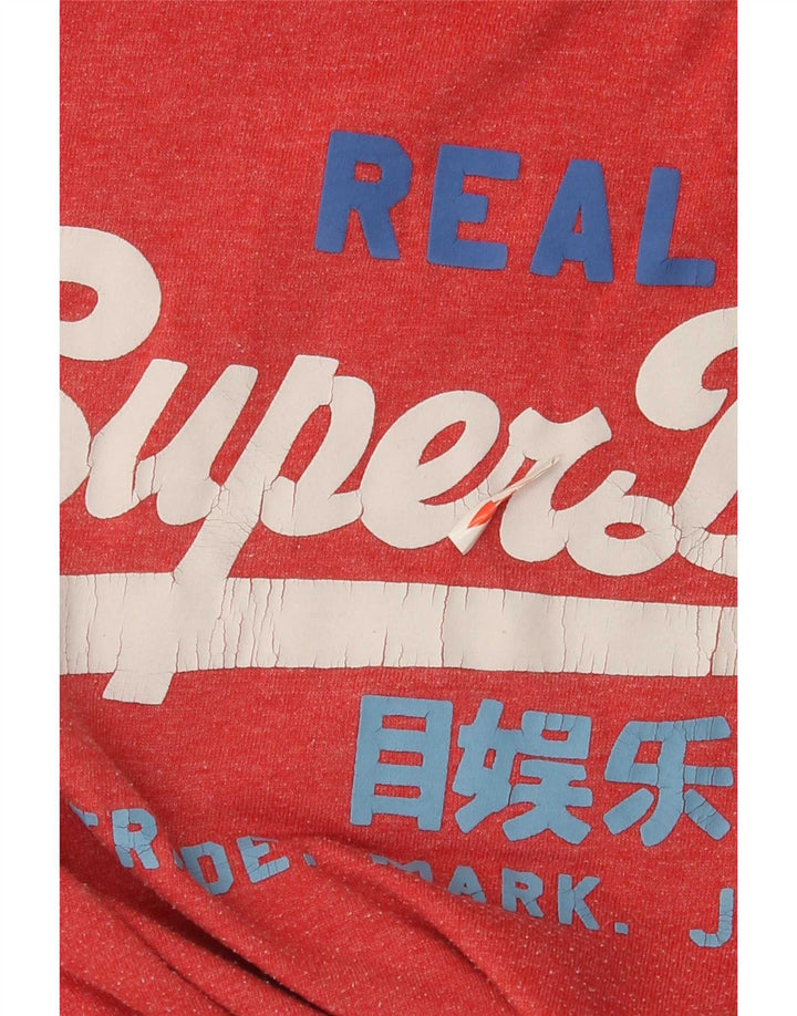 Superdry Herren Grafik-T-Shirt-Oberteil, großes rotes Polyester