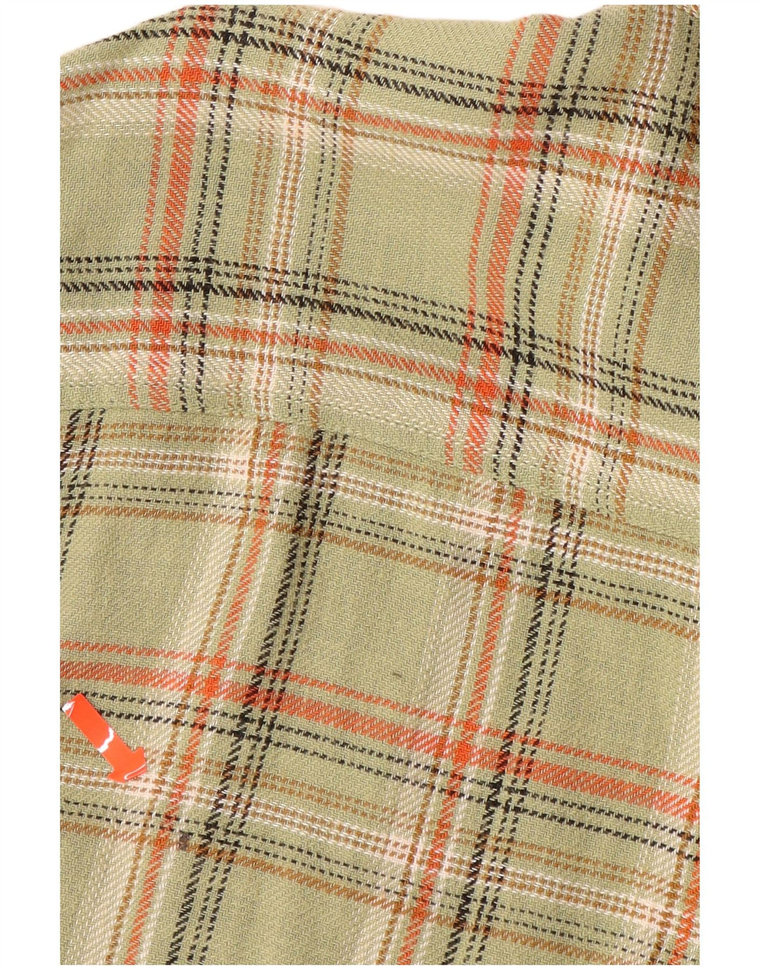 ZARA Mens Flannel Shirt Large Khaki Check Cotton