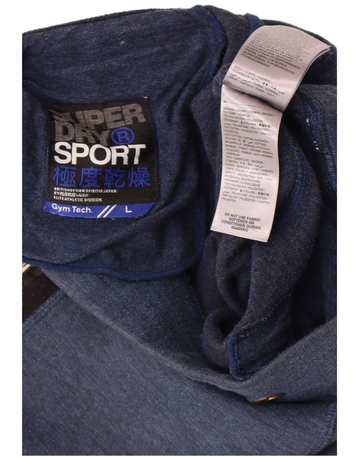 Superdry Herren-Sportshorts mit Grafik, groß, marineblaues Farbblock-Polyester