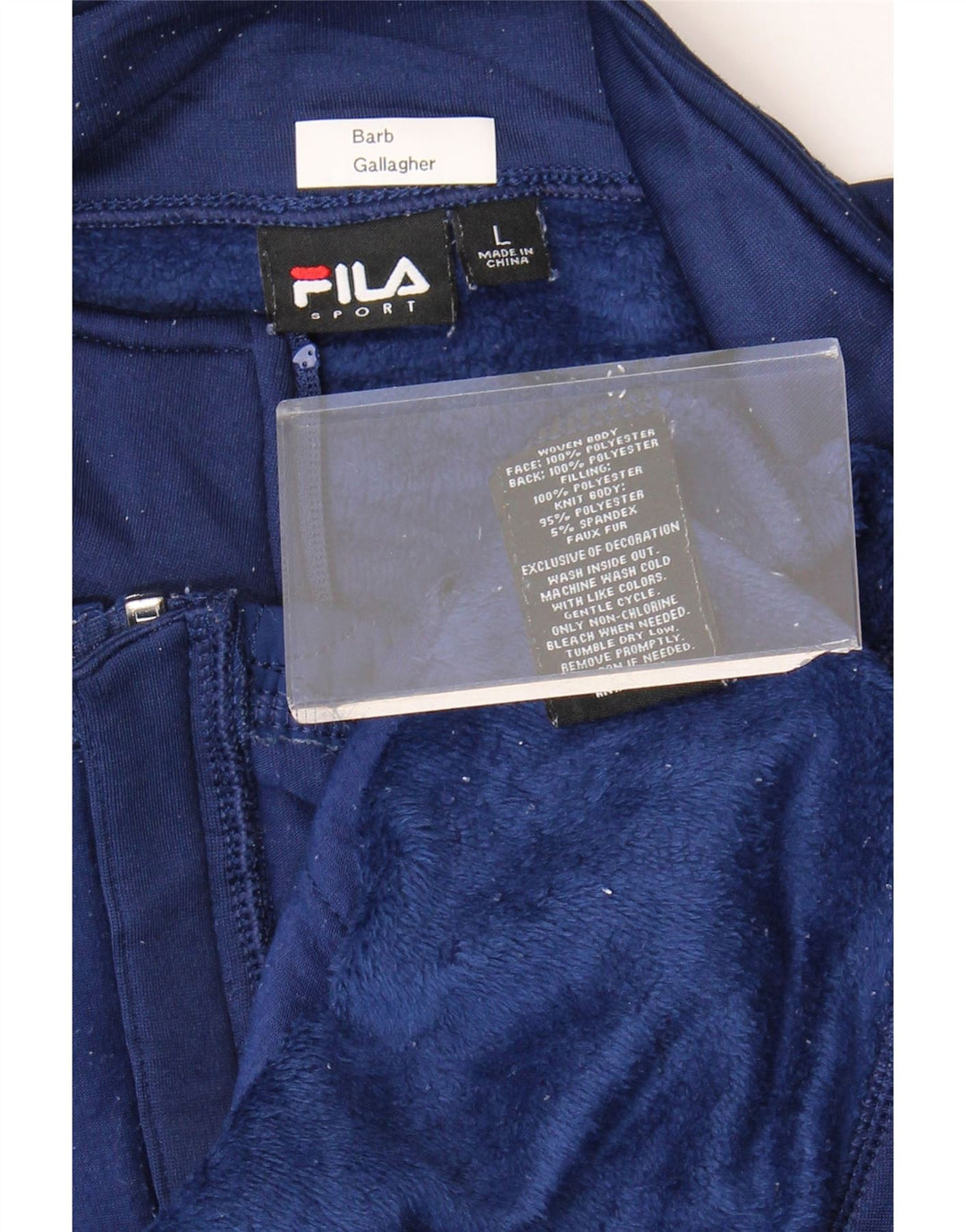 FILA Damen-Trainingsanzug-Oberteiljacke UK 16 Large Marineblau Polyester
