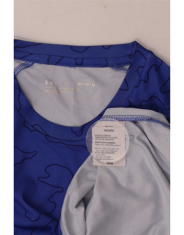 Under Armour Herren-T-Shirt mit lockerer Passform, mittelblaues geometrisches Polyester