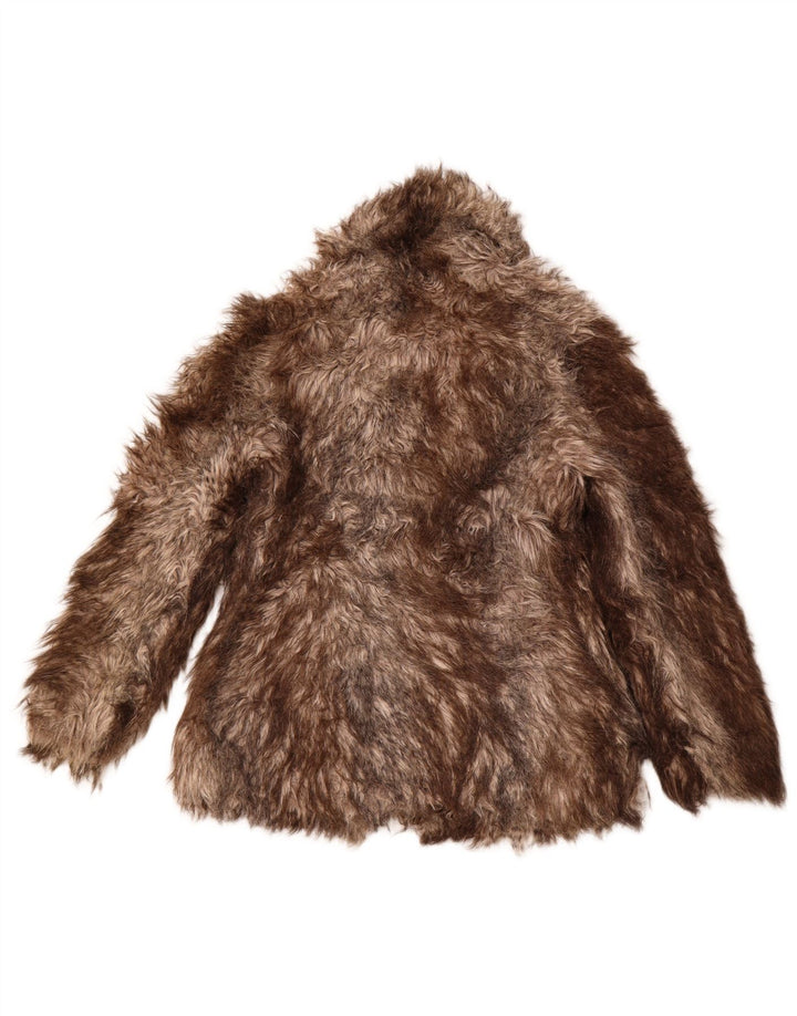 OASIS Kunstpelzjacke für Damen, UK 10, klein, braun, gestreift, Acryl