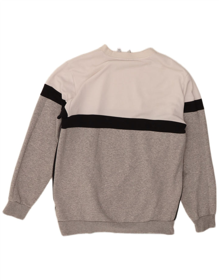 Adidas Herren Grafik-Sweatshirt-Pullover, groß, graue Farbblock-Baumwolle