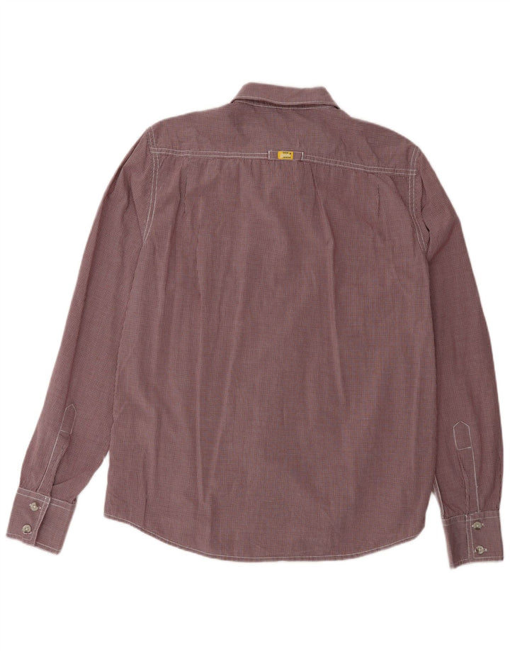 SUPERDRY Herrenhemd, großes rotes Gingham-Baumwollhemd